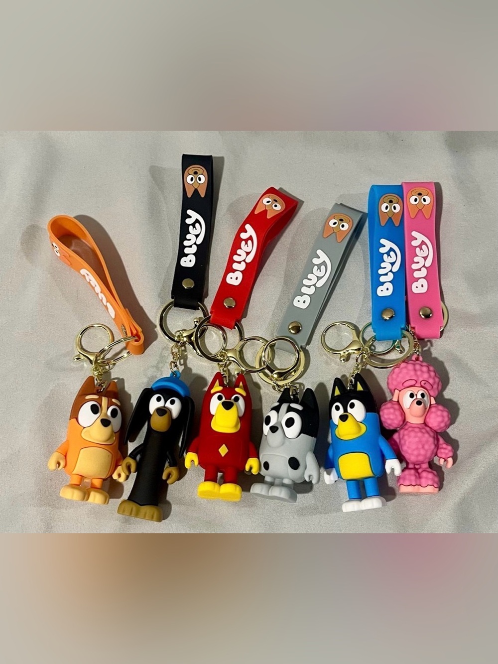 Bluey Character Keychain Set - Multicolor